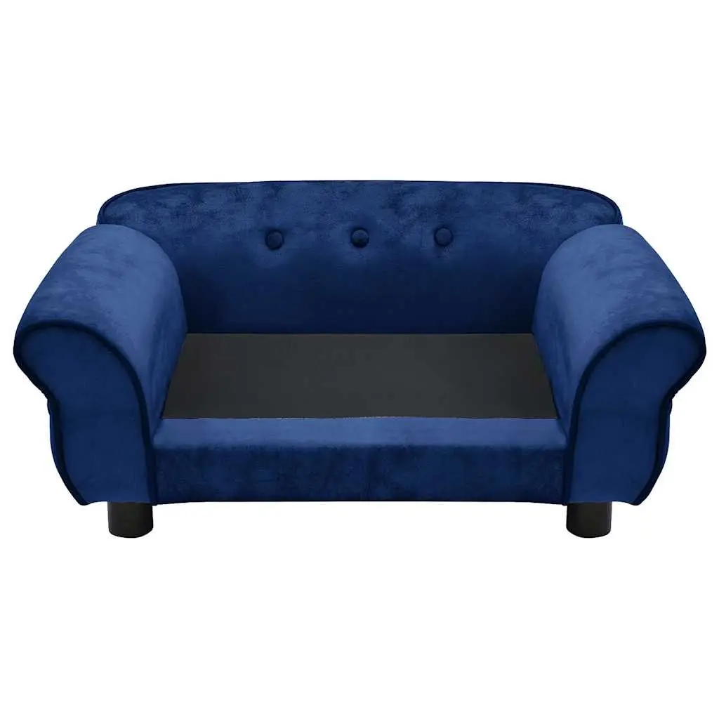 Dog Sofa Bed Plush Pet Couch Washable Cover Small Animals Cats Blue 72x45x30cm