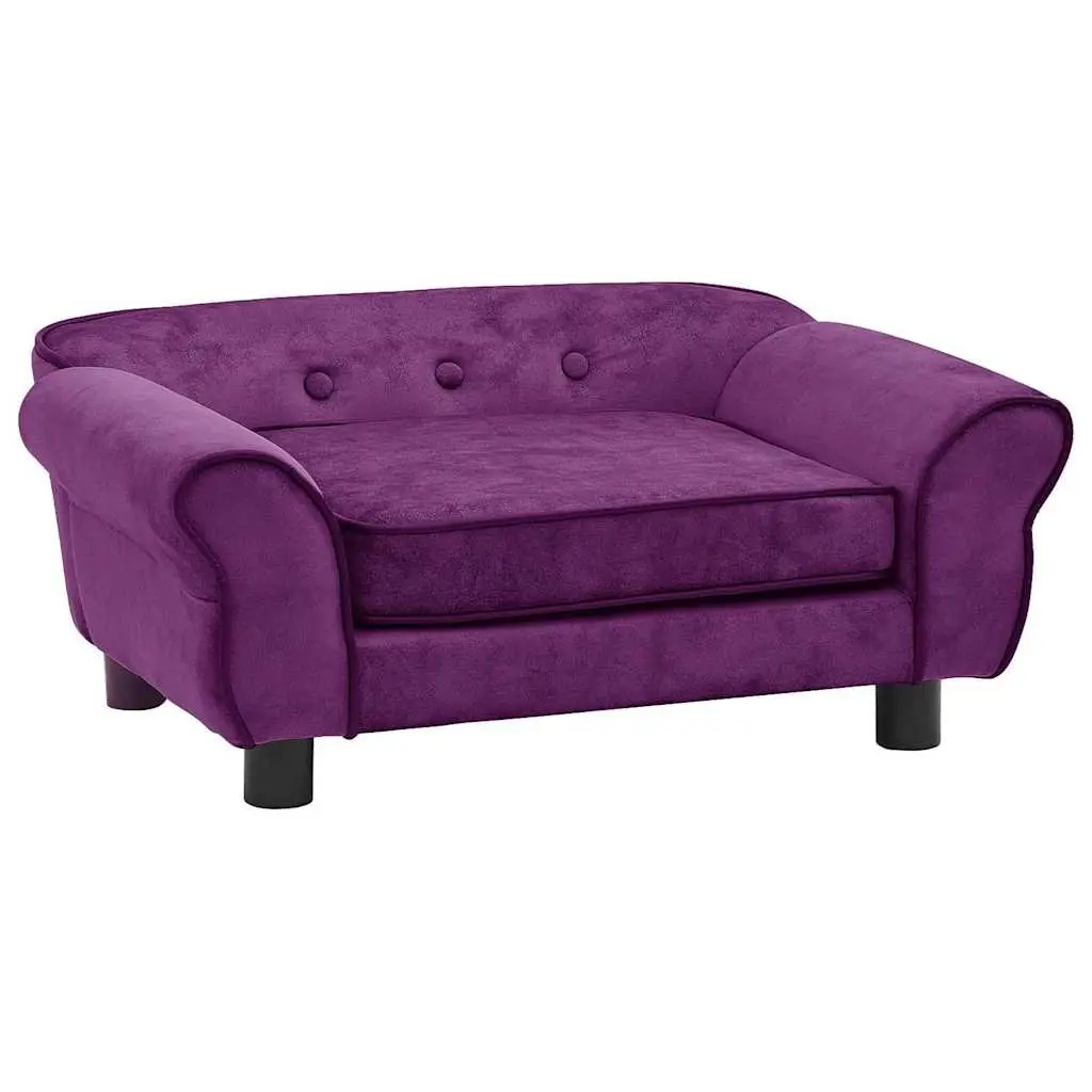 Pet Sofa Dog Bed Plush Cushion Lounge for Small Dogs Cats 72 x 45 x 30 cm Purple
