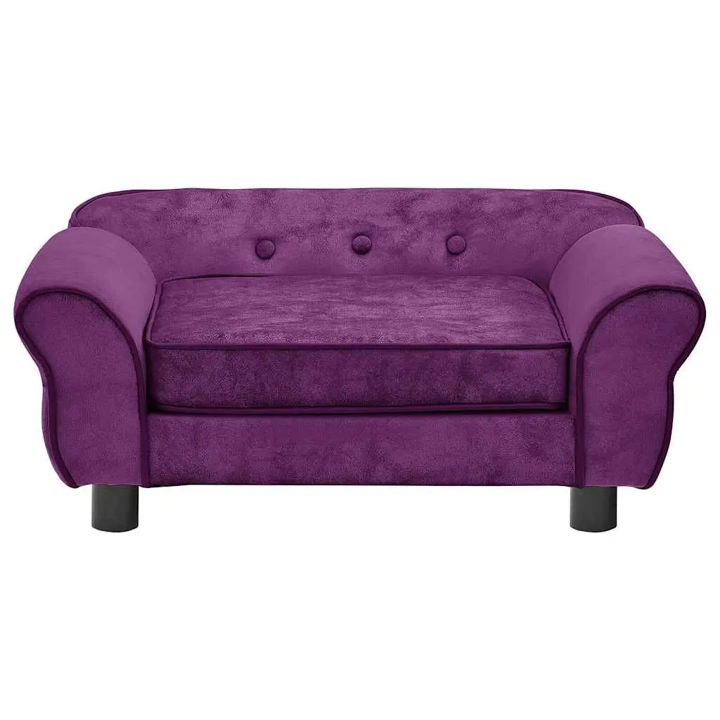 Pet Sofa Dog Bed Plush Cushion Lounge for Small Dogs Cats 72 x 45 x 30 cm Purple