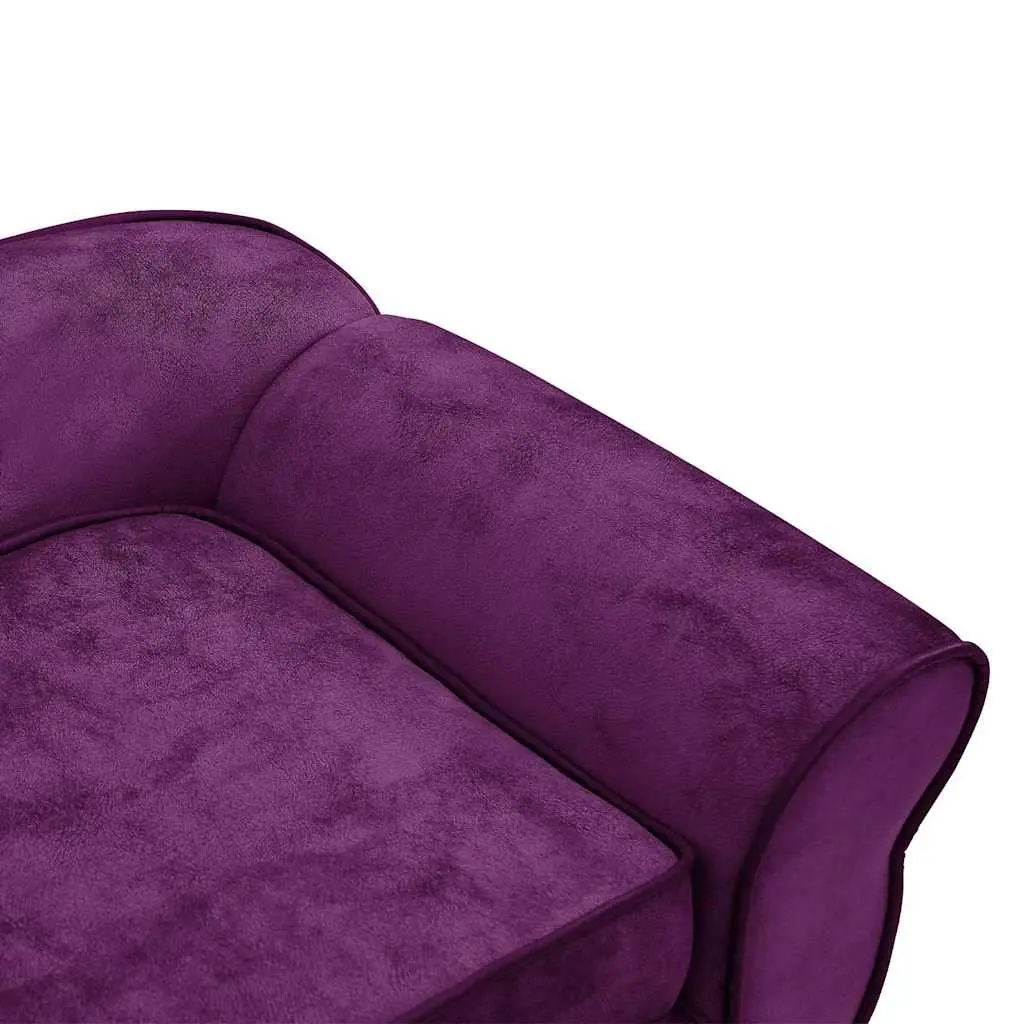 Pet Sofa Dog Bed Plush Cushion Lounge for Small Dogs Cats 72 x 45 x 30 cm Purple