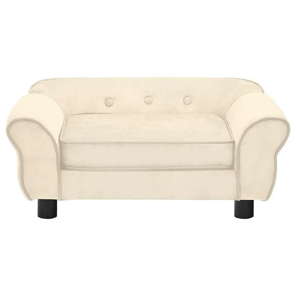 Dog Sofa Pet Bed Cream Plush Cushion Washable Cover 72 x 45 x 30 cm