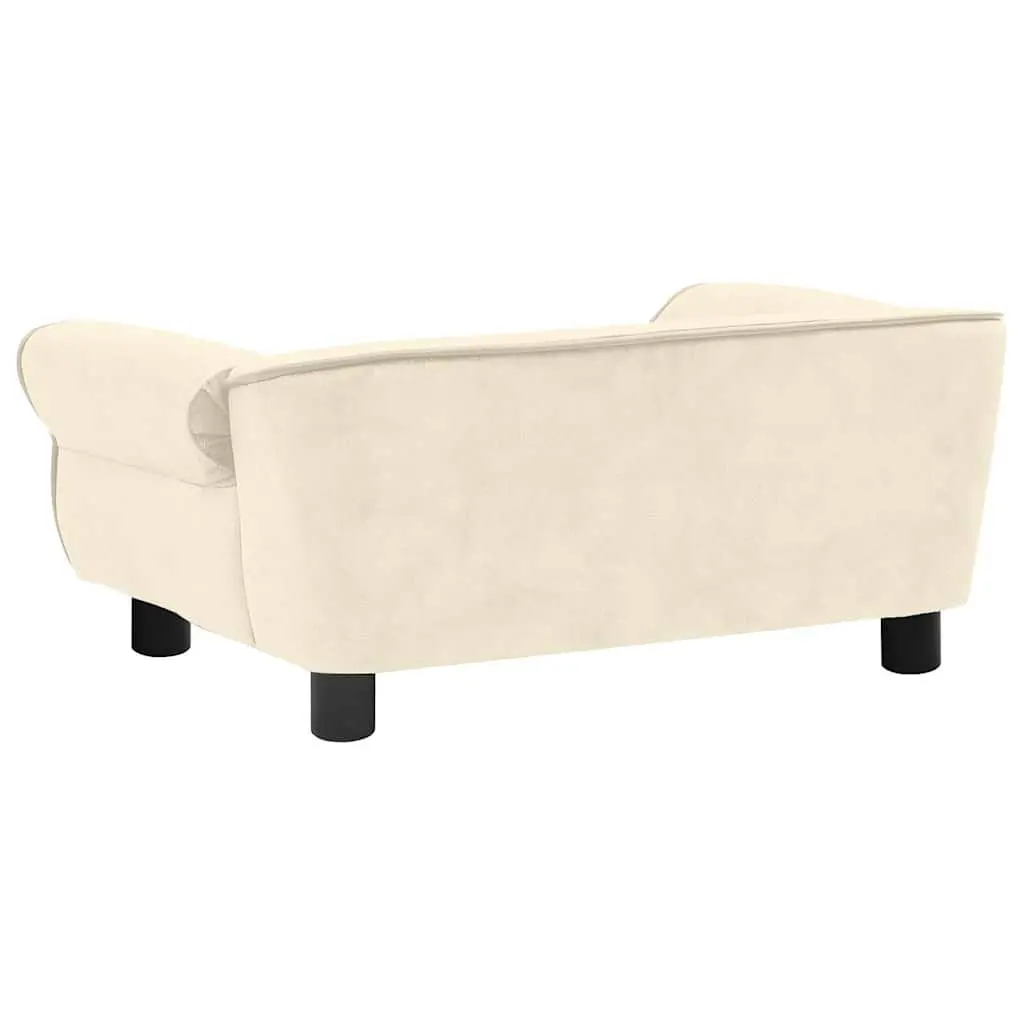 Dog Sofa Pet Bed Cream Plush Cushion Washable Cover 72 x 45 x 30 cm