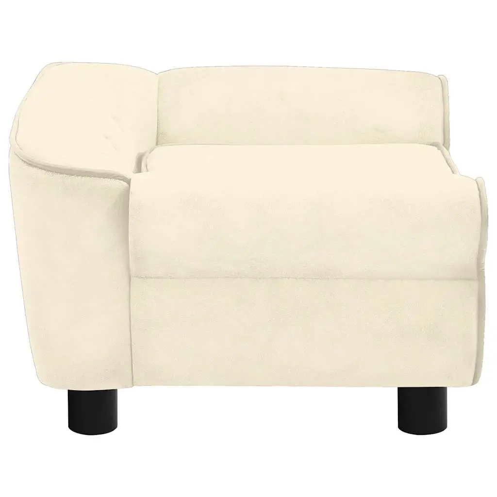 Dog Sofa Pet Bed Cream Plush Cushion Washable Cover 72 x 45 x 30 cm