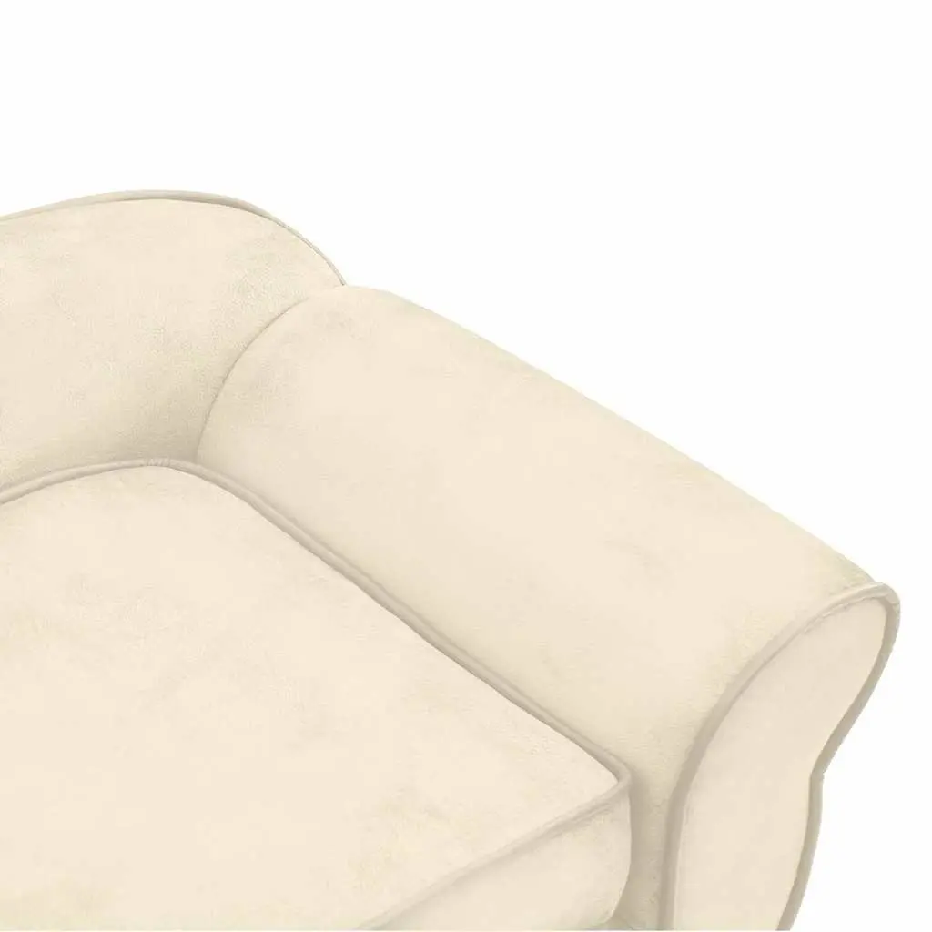 Dog Sofa Pet Bed Cream Plush Cushion Washable Cover 72 x 45 x 30 cm