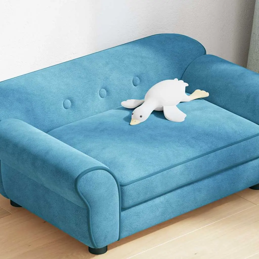 Dog Sofa Bed Plush Cushion Small Animals Cats Washable Cover Turquoise 72 x 45 x 30 cm