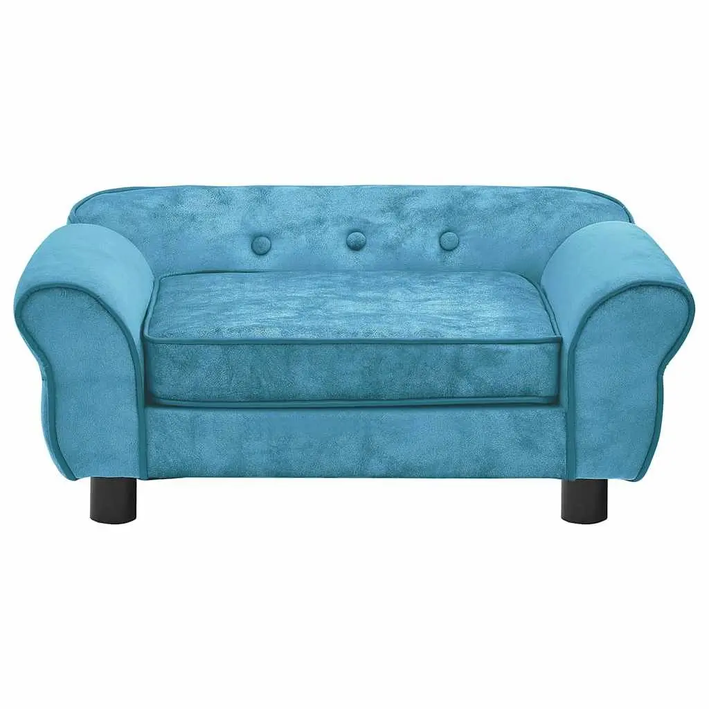 Dog Sofa Bed Plush Cushion Small Animals Cats Washable Cover Turquoise 72 x 45 x 30 cm