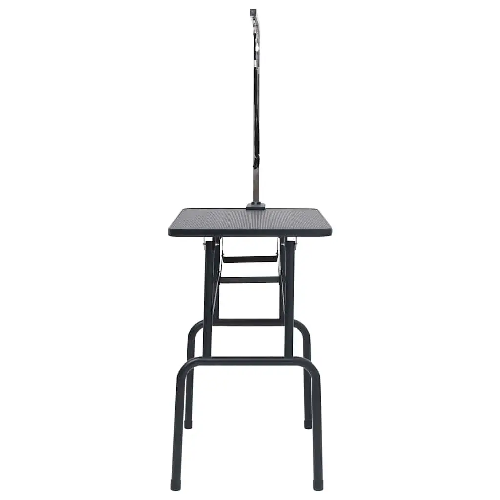 Dog Grooming Table Adjustable Height Foldable Black Non-Slip Surface