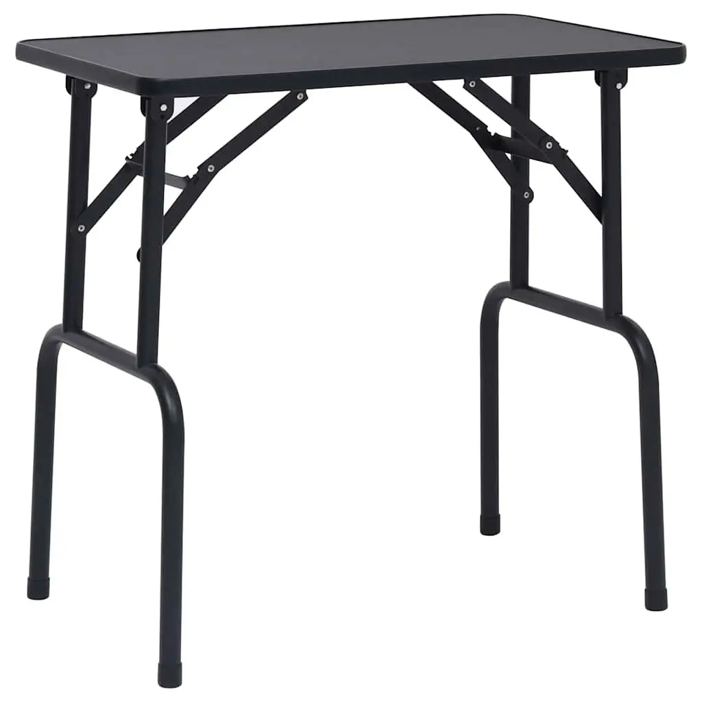 Dog Grooming Table Adjustable Height Foldable Black Non-Slip Surface