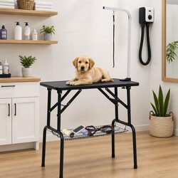Reliable Dog Grooming Table with Adjustable Features and Storage