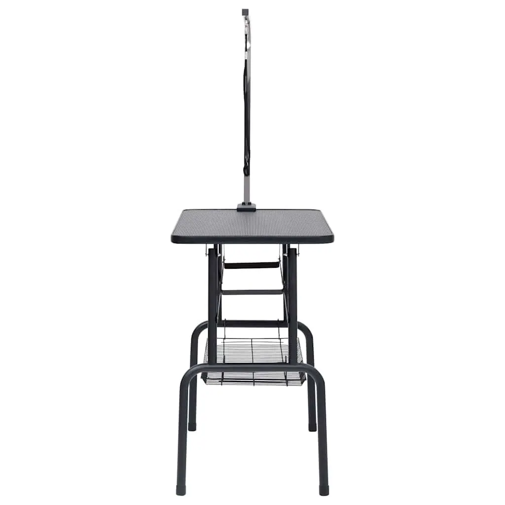 Dog Grooming Table Adjustable Height Foldable Non-Slip Black Tabletop