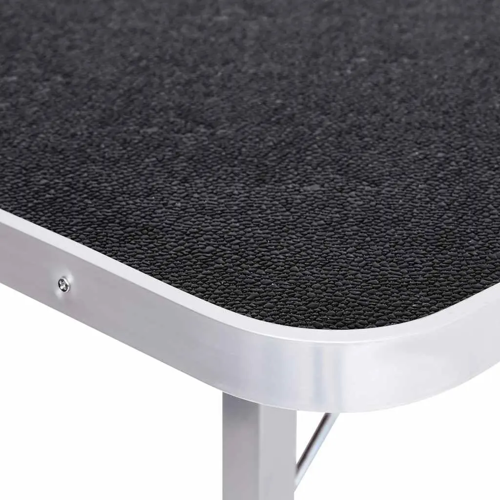 Dog Grooming Table Adjustable Foldable Black with 2 Loops and Basket