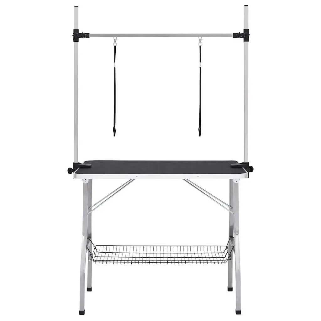 Dog Grooming Table Adjustable Height Foldable Non-Slip Black