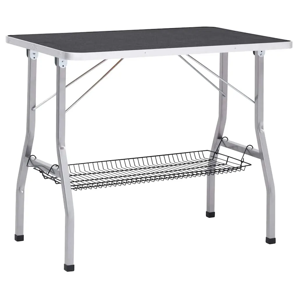Dog Grooming Table Adjustable Height Foldable Non-Slip Black
