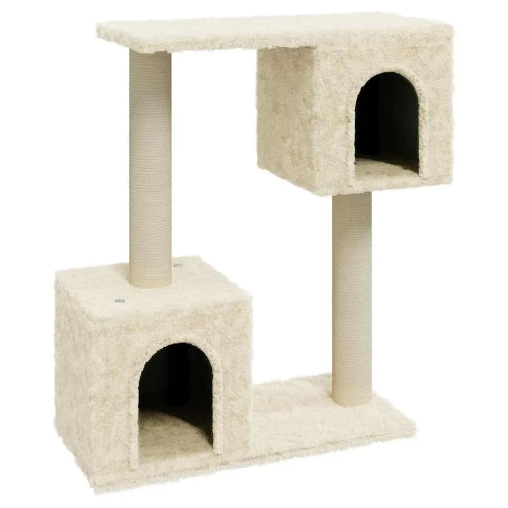 Cat Tree Scratching Post 60cm Climbing Perch House Platform Cream