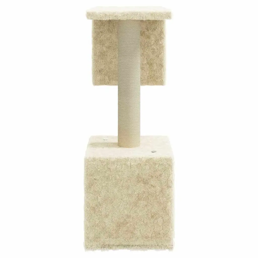 Cat Tree Scratching Post 60cm Climbing Perch House Platform Cream