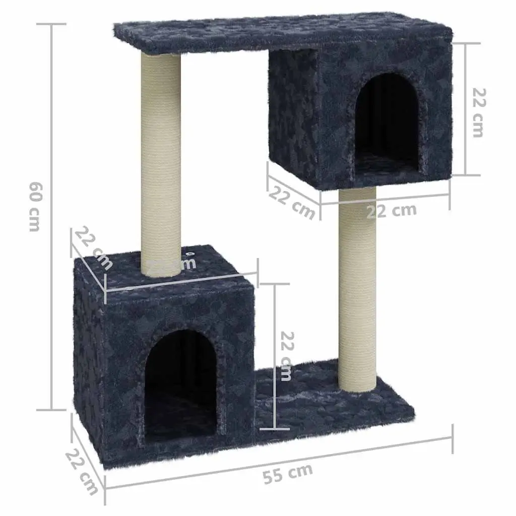 Cat Tree Scratching Post for Climbing Perch House Dark Grey 60 cm