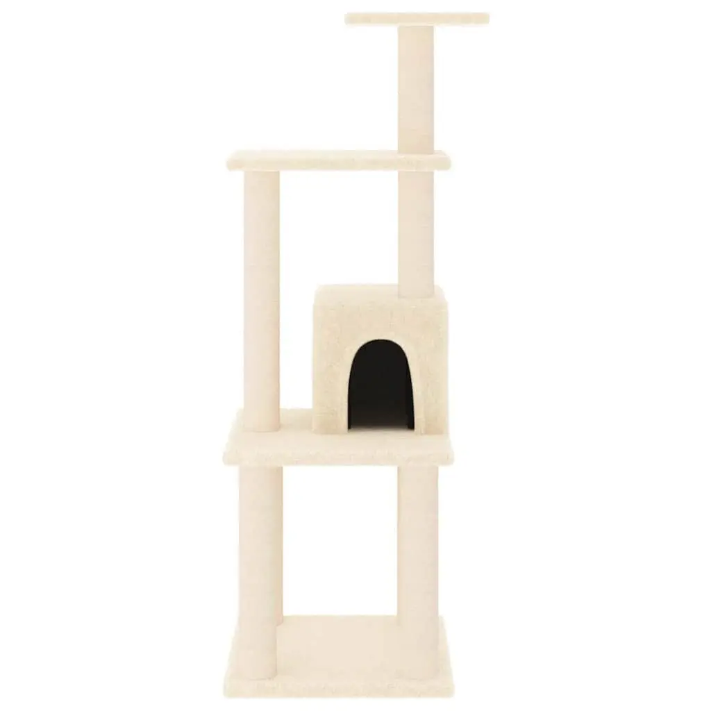 Cat Tree Scratching Post Climbing Activity Centre Perch Rest 105cm Cream