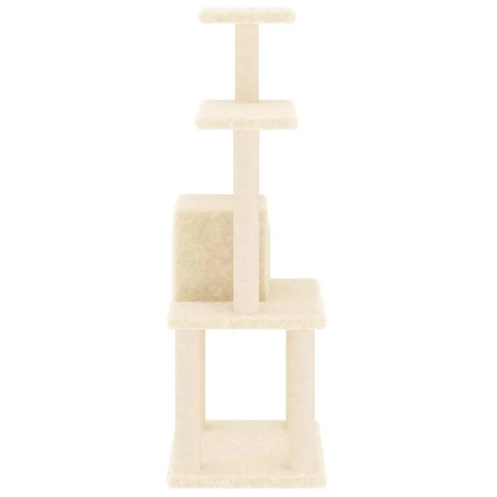 Cat Tree Scratching Post Climbing Activity Centre Perch Rest 105cm Cream