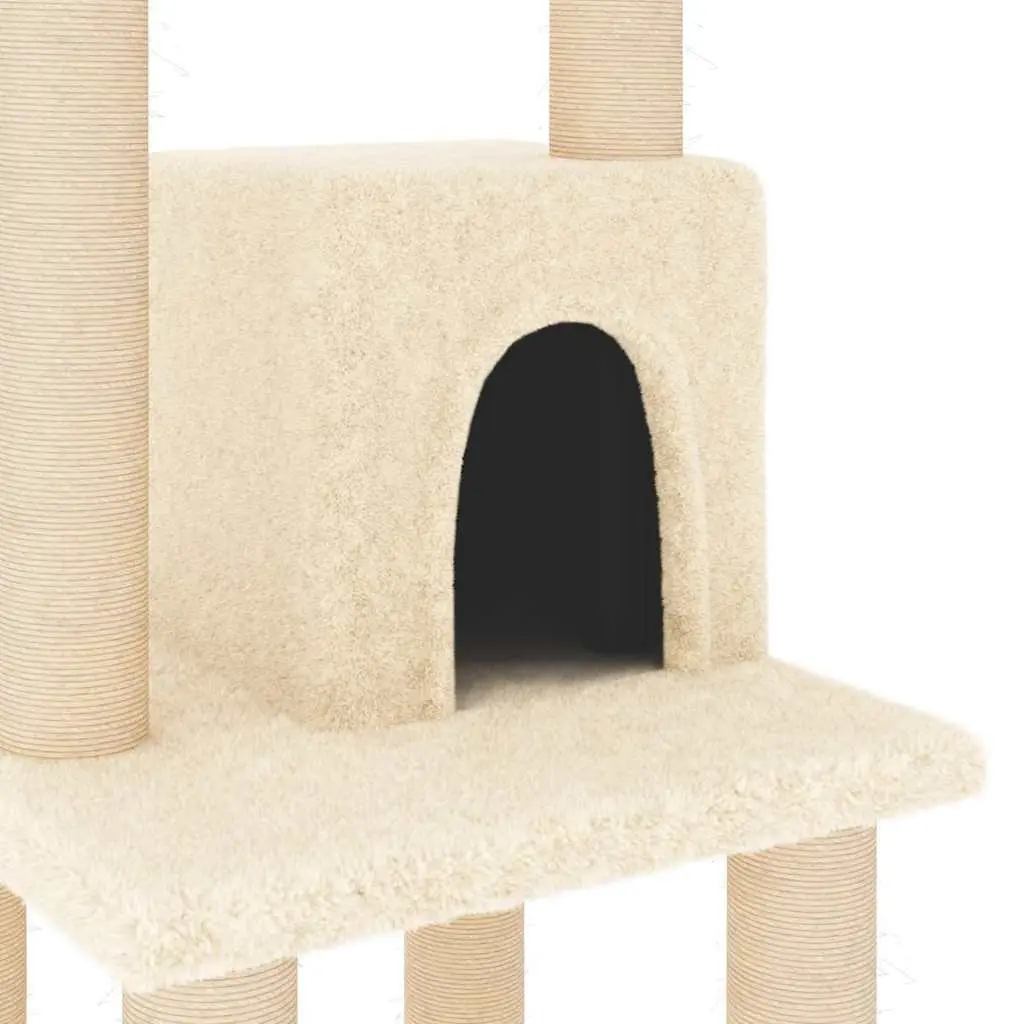 Cat Tree Scratching Post Climbing Activity Centre Perch Rest 105cm Cream