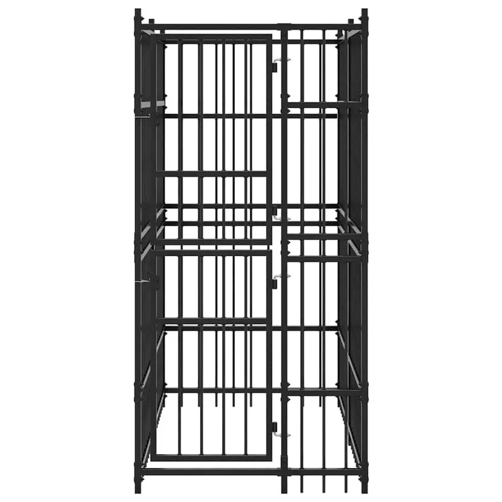 Dog Kennel Outdoor Exercise Run Play Pen 1.84m² Black