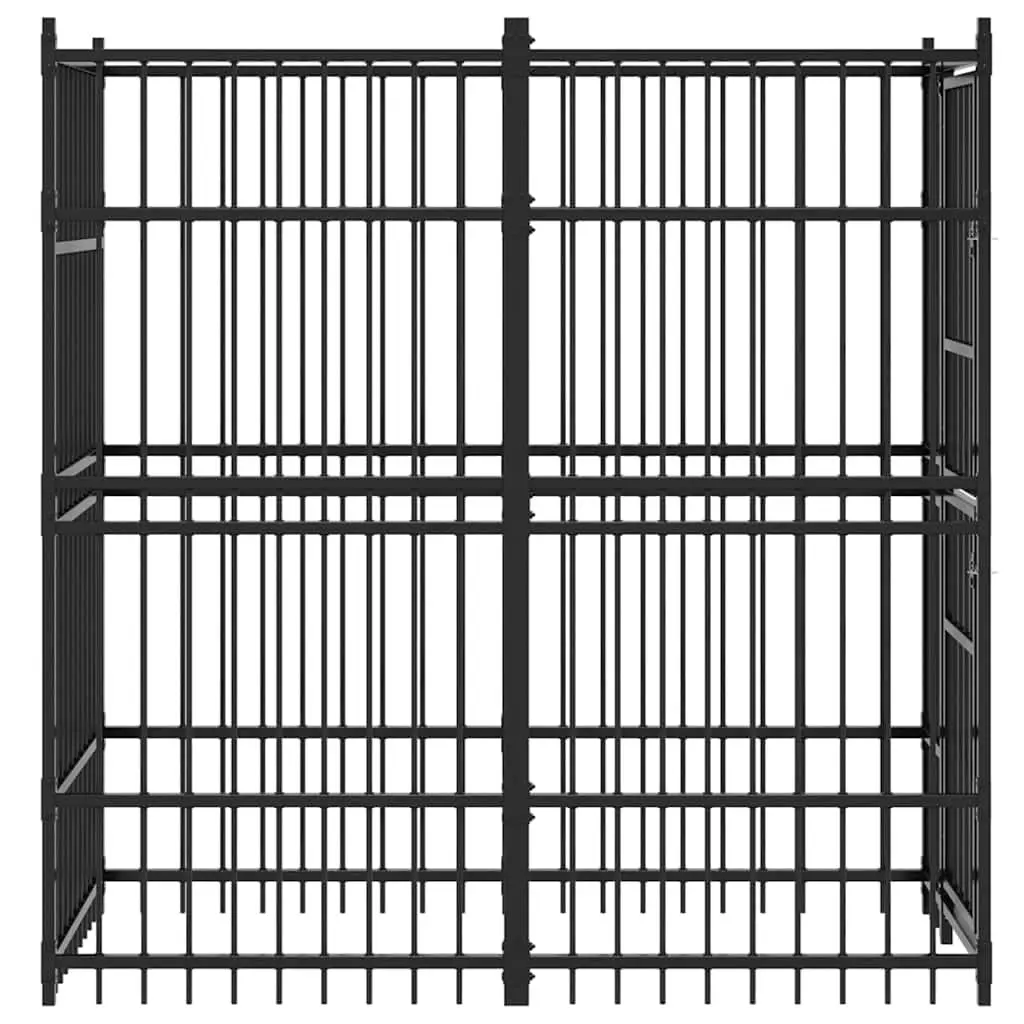 Dog Kennel Outdoor Exercise Run Play Pen 1.84m² Black
