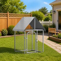 Warm and Reliable Outdoor Dog Kennel with Roof