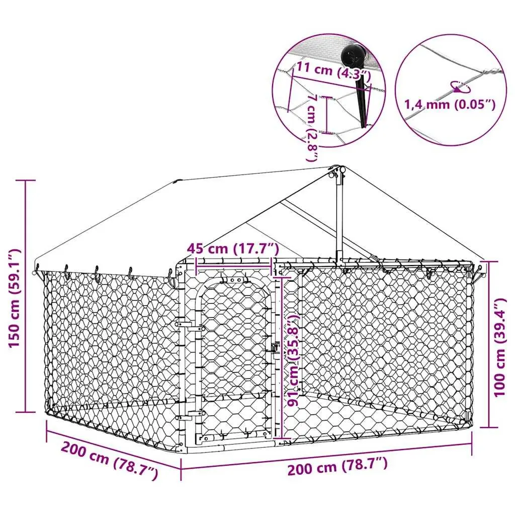 Outdoor Dog Kennel Large Pen Run Enclosure Silver