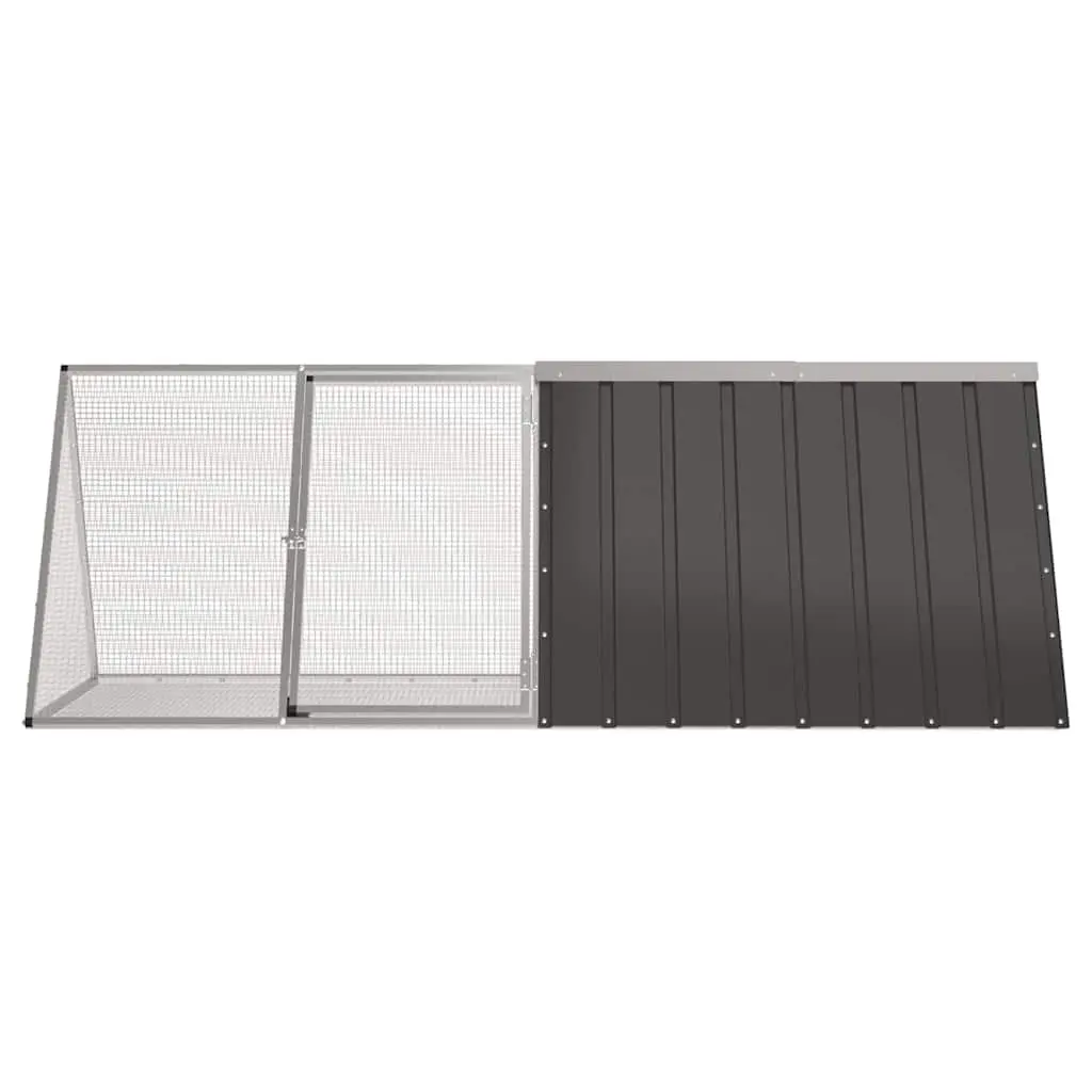 Rabbit Cage Small Animal Enclosure 201.5 x 80.5 x 71 cm Anthracite Galvanised Steel