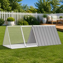 Comfort and Safety in a Grey Outdoor Rabbit Cage