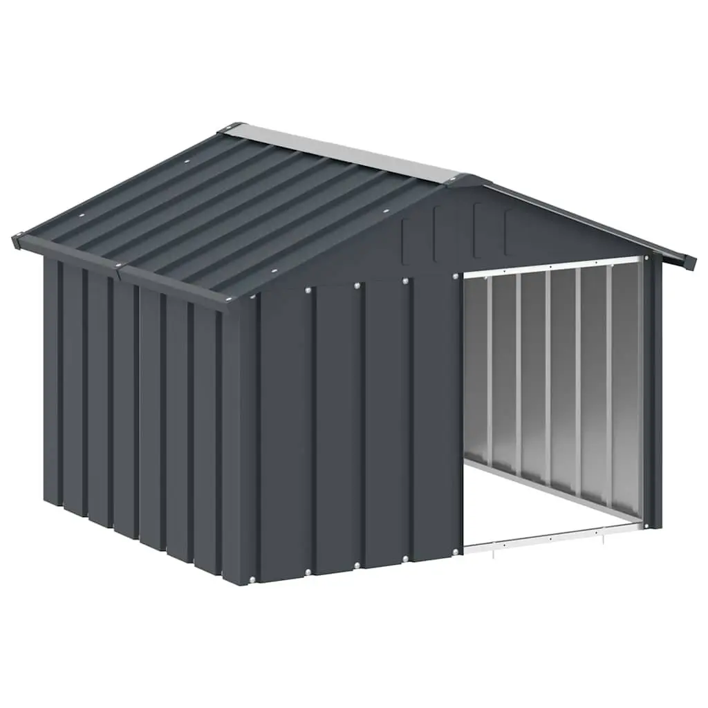 Dog House Outdoor Kennel Shelter 1165 x 1030 x 815 mm Anthracite Galvanised Steel