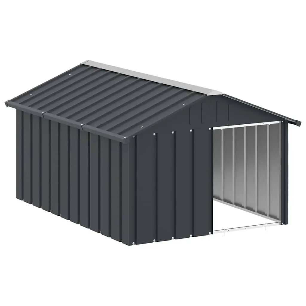 Dog House Outdoor Kennel Shelter 116.5 x 153 x 81.5 cm Anthracite Galvanised Steel