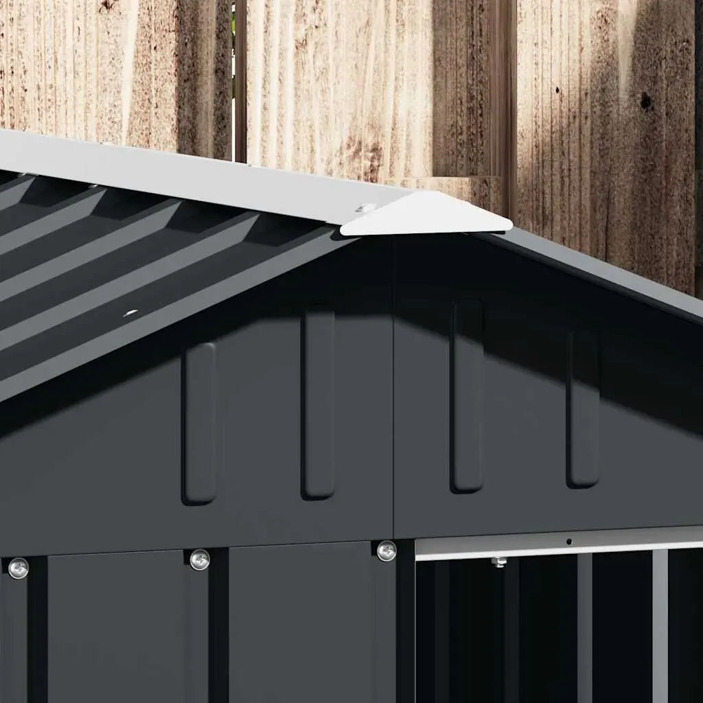 Dog House Outdoor Kennel Shelter 116.5 x 153 x 81.5 cm Anthracite Galvanised Steel