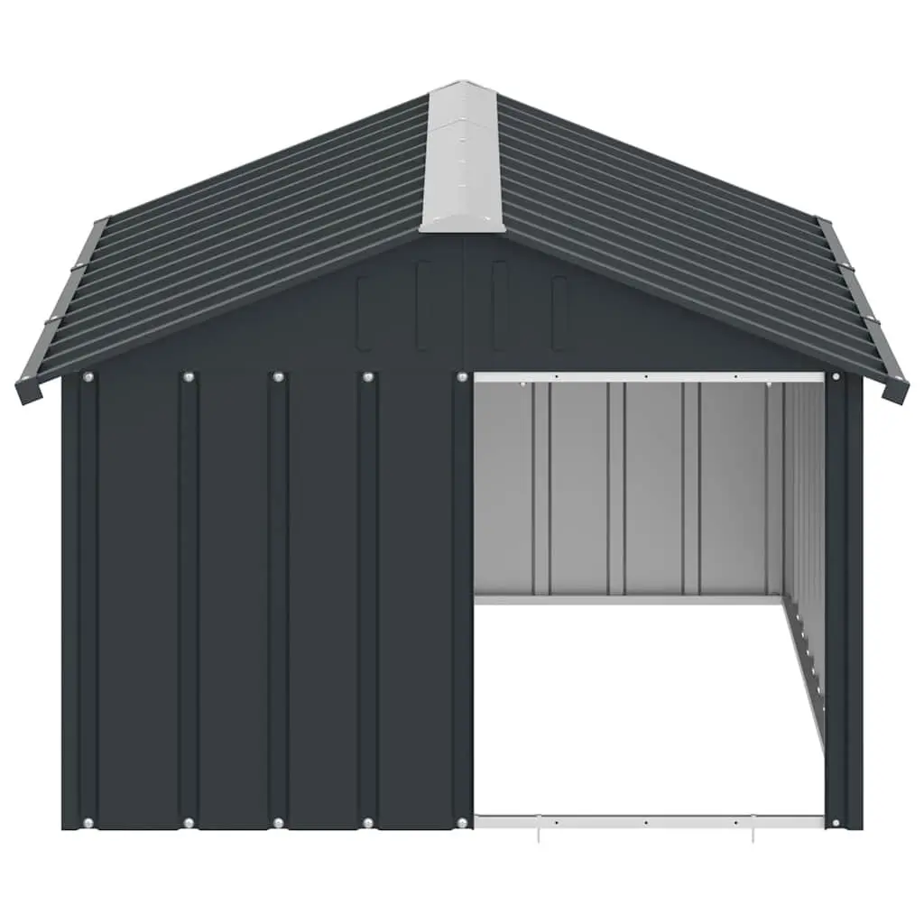 Dog House Outdoor Kennel Shelter 116.5 x 153 x 81.5 cm Anthracite Galvanised Steel