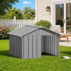 Comfortable Grey Dog House with Weather Protection