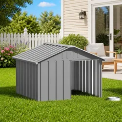 Comfortable Grey Dog House with Weather Protection