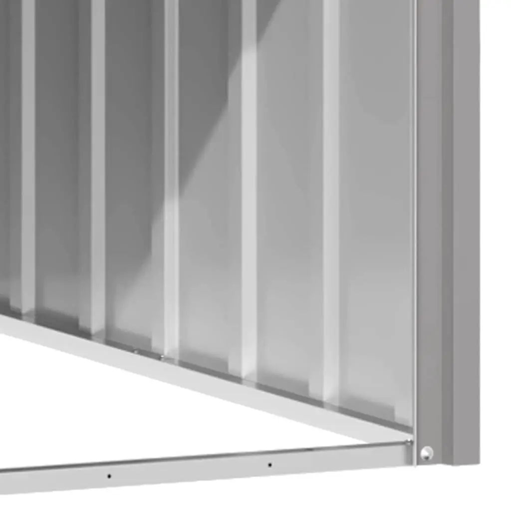 Dog House Outdoor Kennel Shelter 116.5 x 103 x 81.5 cm Grey Galvanised Steel Weather Protection
