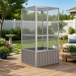 Reliable Grey Bird Cage with Sturdy Construction