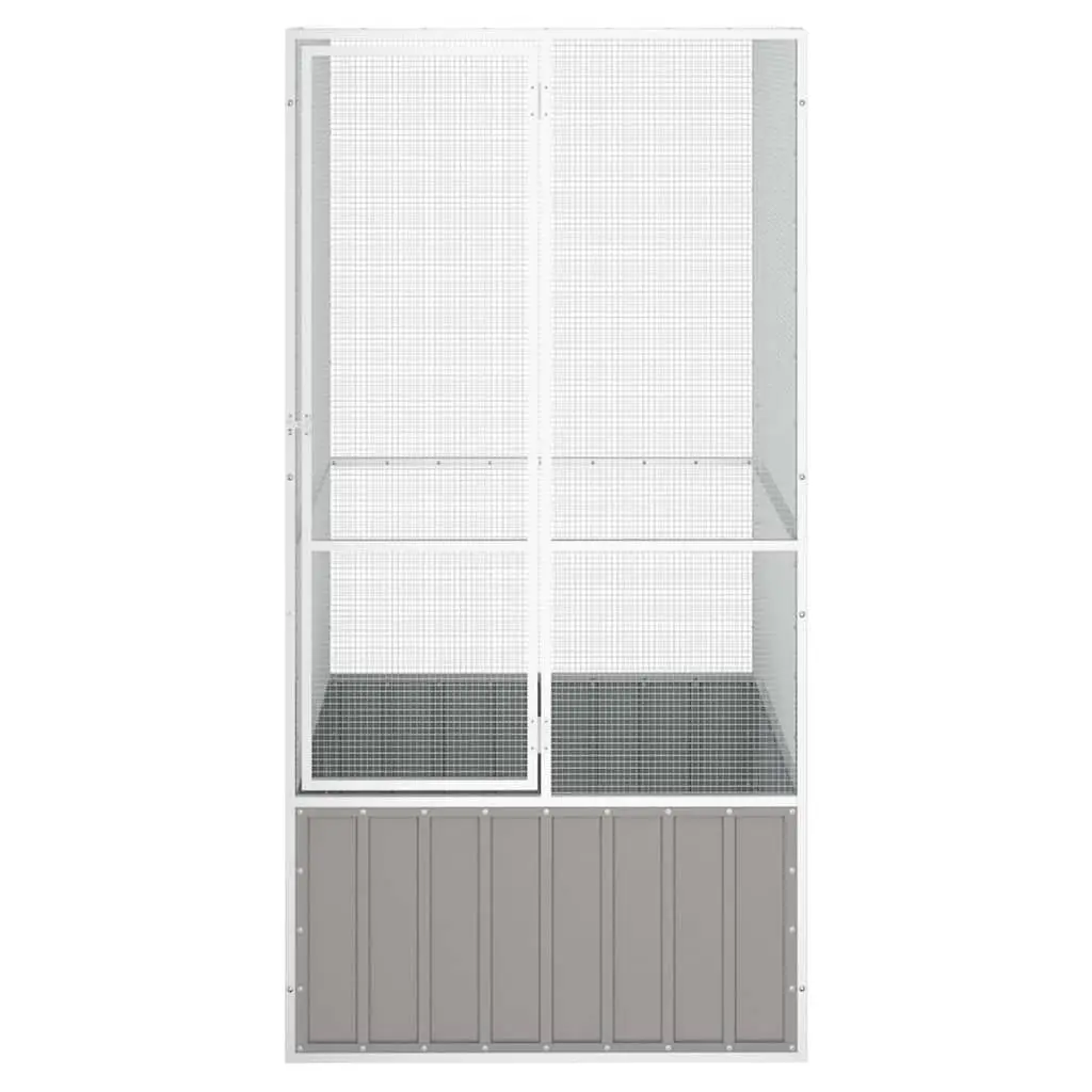 Bird Cage Large Aviary Outdoor Indoor Play Exercise Grey Galvanised Steel Frame