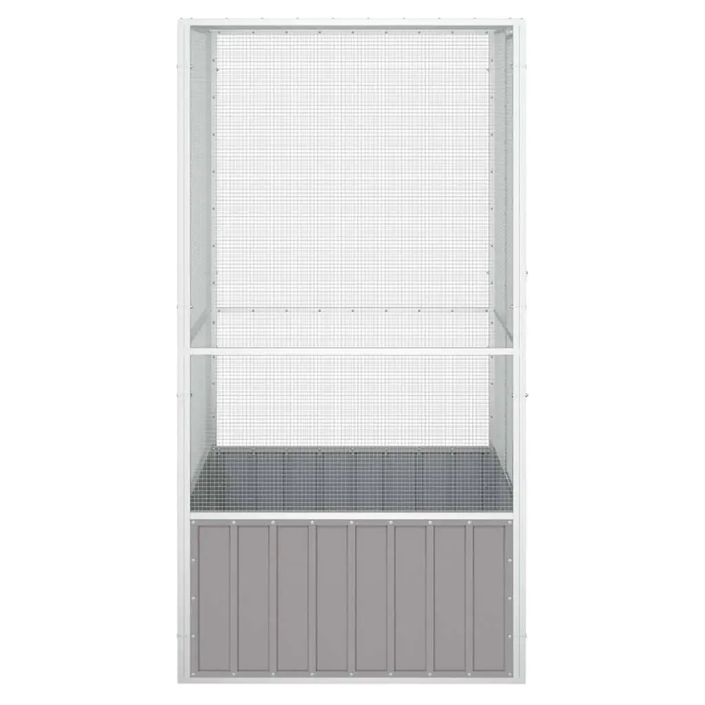 Bird Cage Large Aviary Outdoor Indoor Play Exercise Grey Galvanised Steel Frame