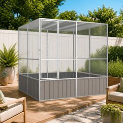 Comfortable and Spacious Grey Bird Cage