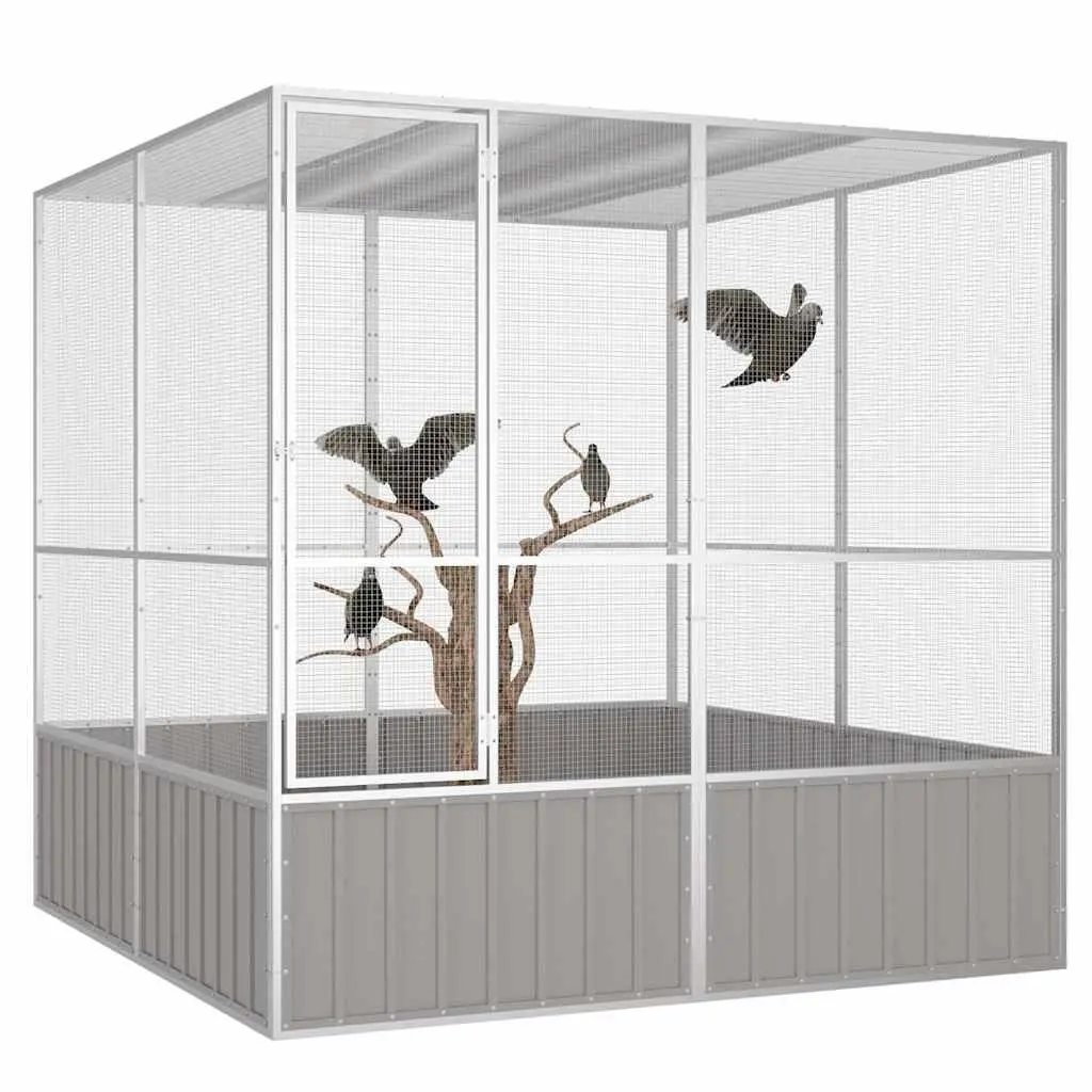 Grey Bird Cage
