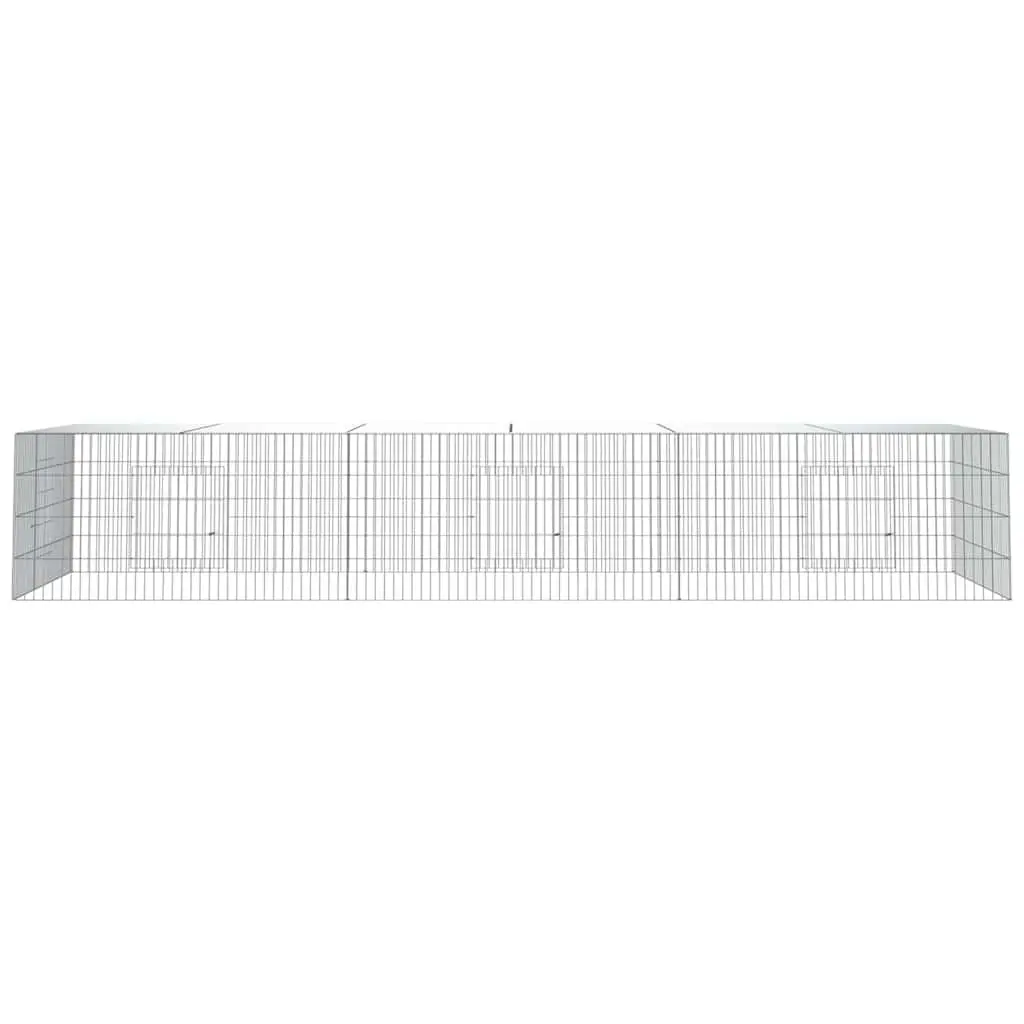 3-Panel Rabbit Cage Small Animal Hutch Enclosure 325 x 109 x 54 cm Silver