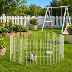 Small Animal Enclosure 8-Panel Pet Pen Rabbit Guinea Pig Run Cage Exercise