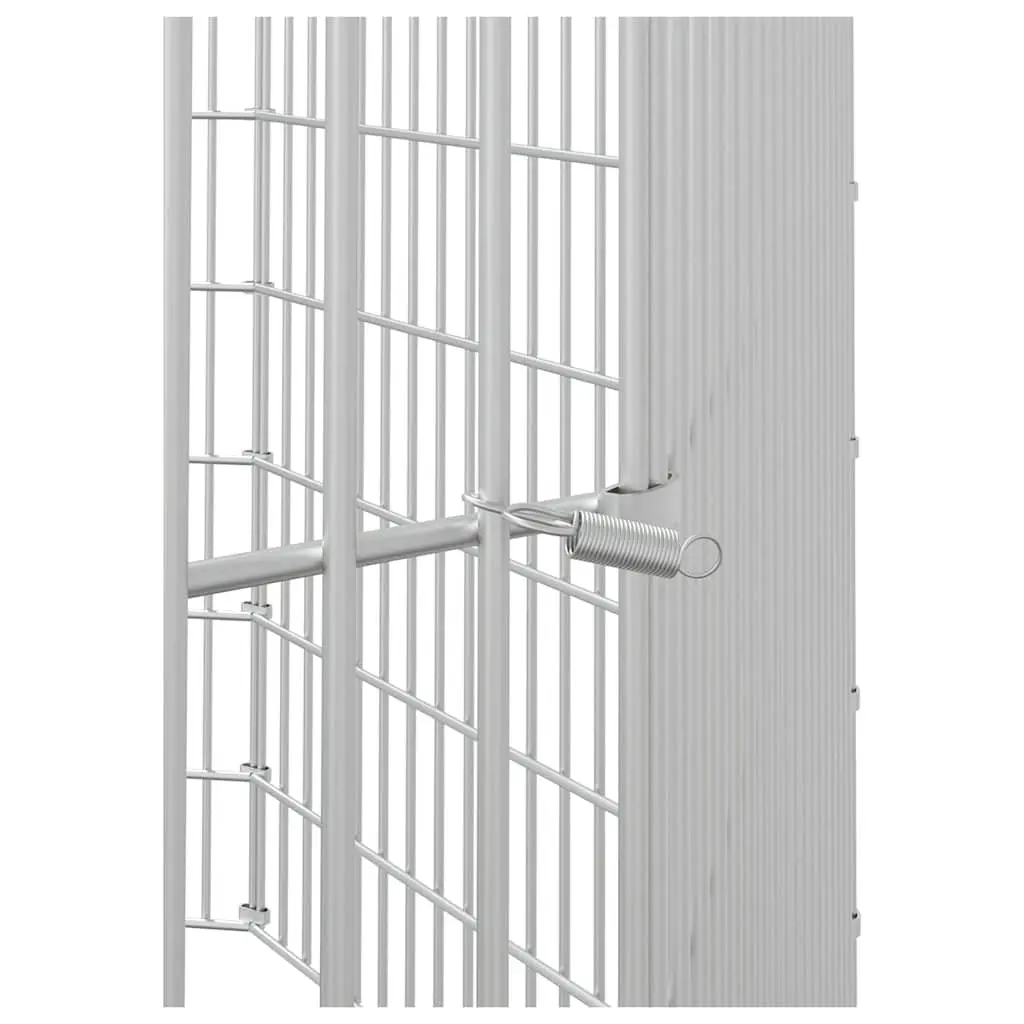 Small Animal Enclosure 8-Panel Pet Pen Exercise Cage Silver 54 x 60 cm