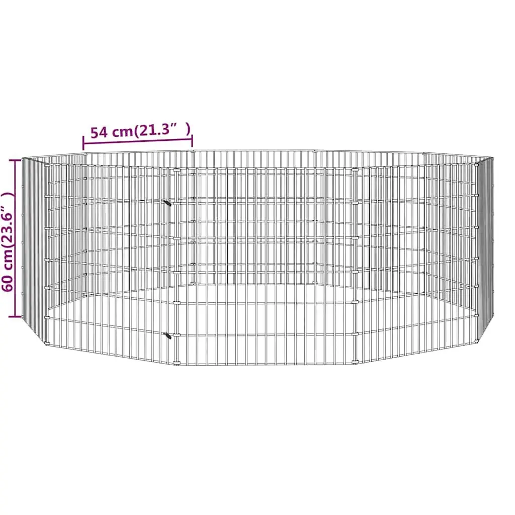 Small Animal Enclosure Exercise Pen 10 Panel Silver