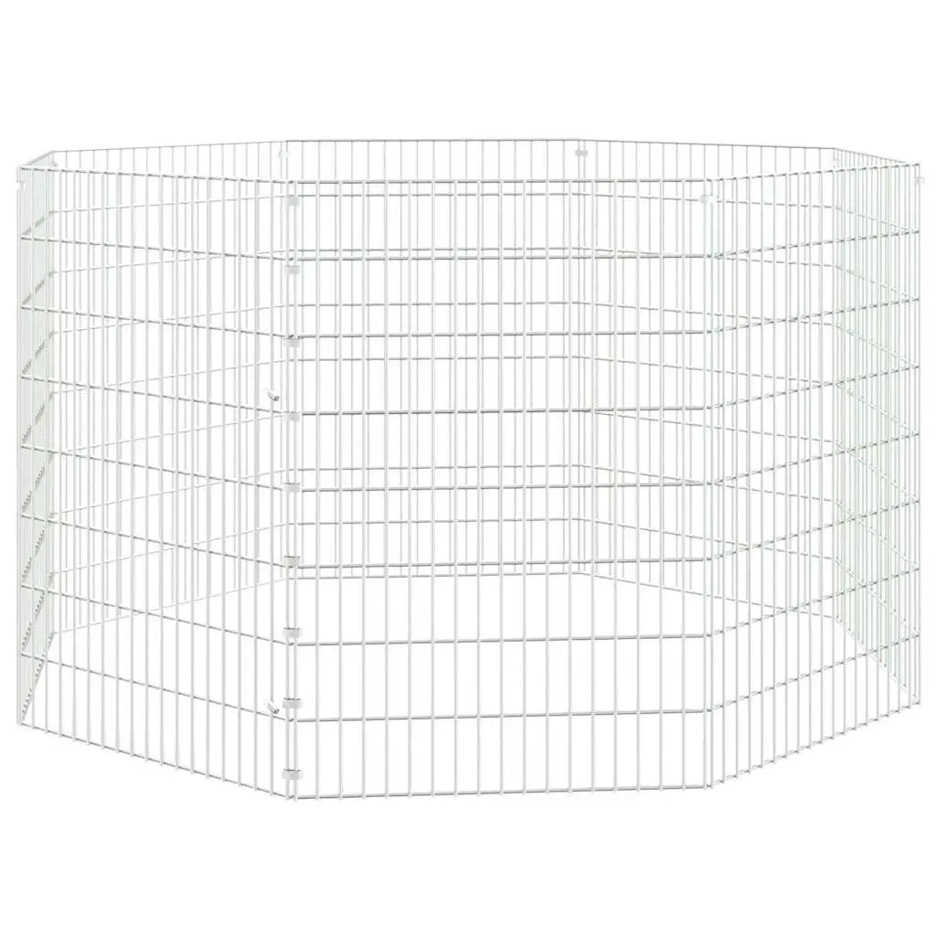 Small Animal Enclosure 8-Panel Playpen Exercise Run Cage Indoor Outdoor Silver