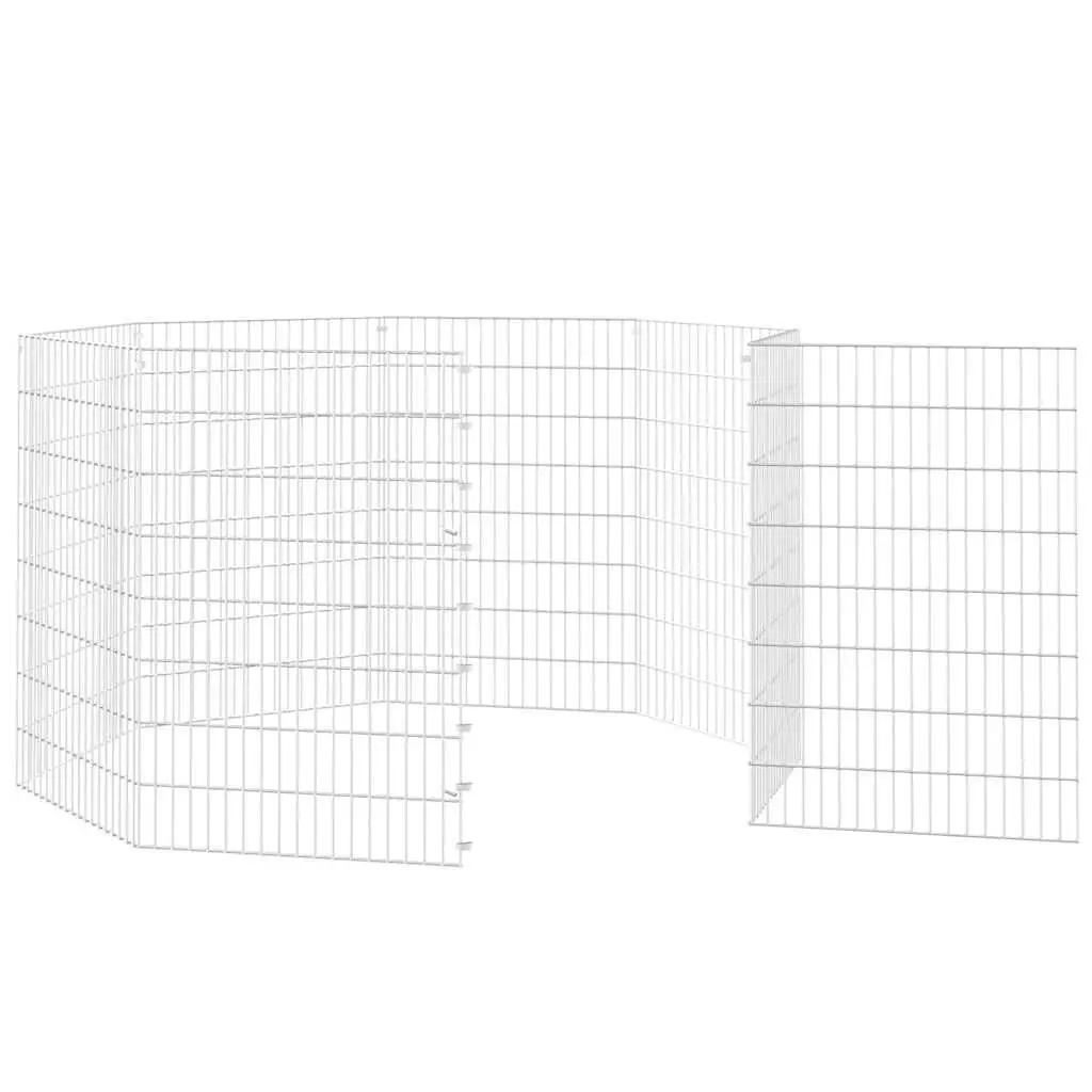 Small Animal Enclosure 8-Panel Playpen Exercise Run Cage Indoor Outdoor Silver