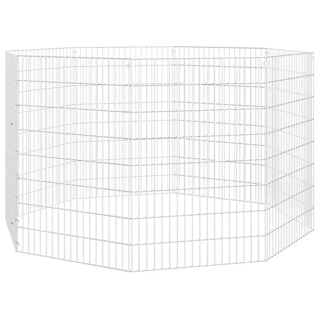 Small Animal Enclosure 8-Panel Playpen Exercise Run Cage Indoor Outdoor Silver