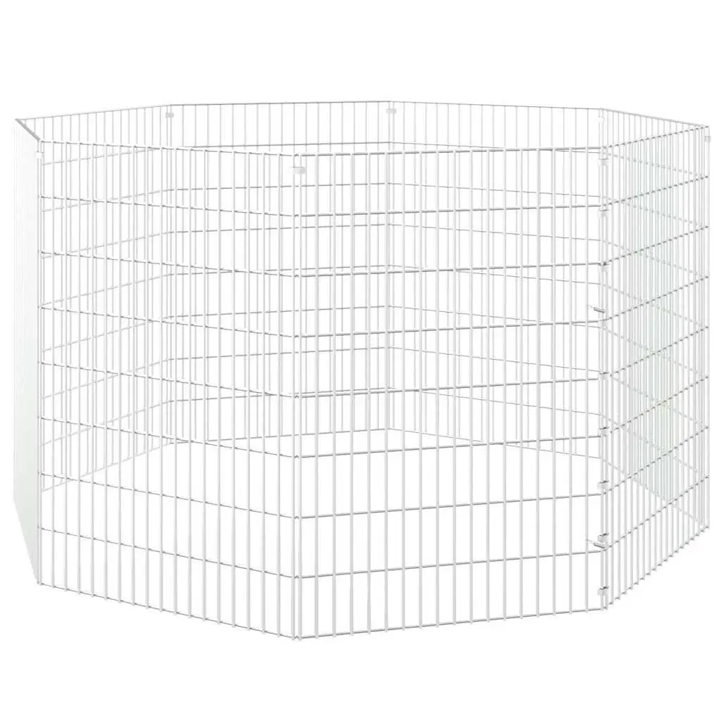 Small Animal Enclosure 8-Panel Playpen Exercise Run Cage Indoor Outdoor Silver