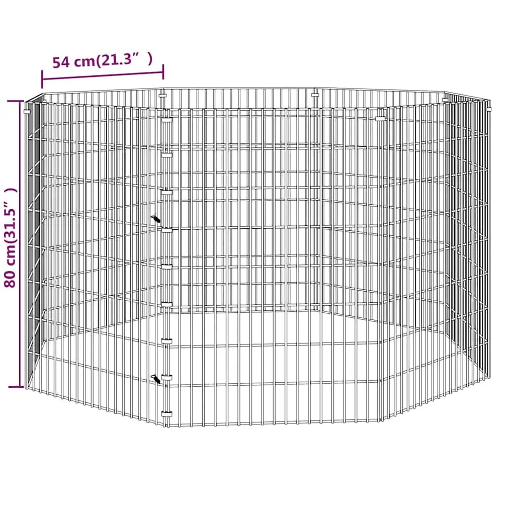 Small Animal Enclosure 8-Panel Playpen Exercise Run Cage Indoor Outdoor Silver